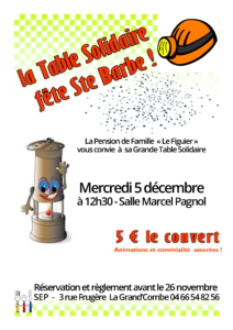 affiche table solidaire STE BARBE