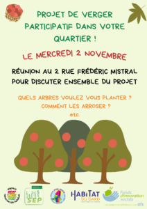 Rendez vous le mercredi 2 novembre à 15 heure 30 pour discuter d’un projet de création de verger (1)